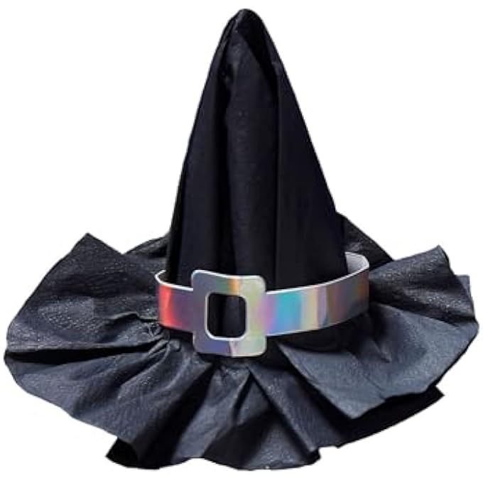 BLACK WITCH HAT PARTY PAPER NAPKINS TABLEWARE FOR HALLOWEEN 12 PACK, SPOOKY - Image 1